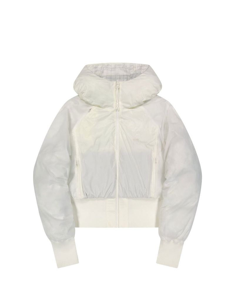 Reversible Check Padded Jacket / Ivory