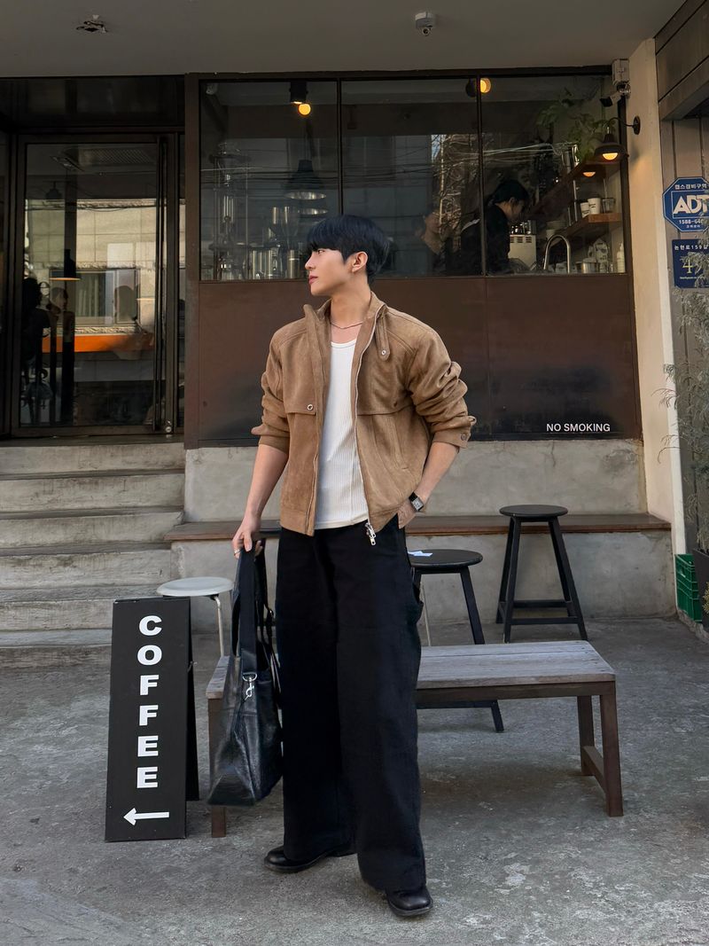 Ber suede collar neck jacket