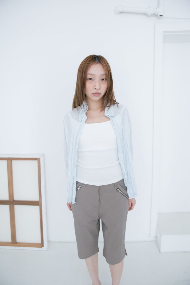 wrinkle capri shirt(2colors)