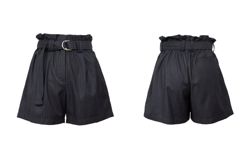 HIGH WAIST BELT BANDING HALF PANTS
