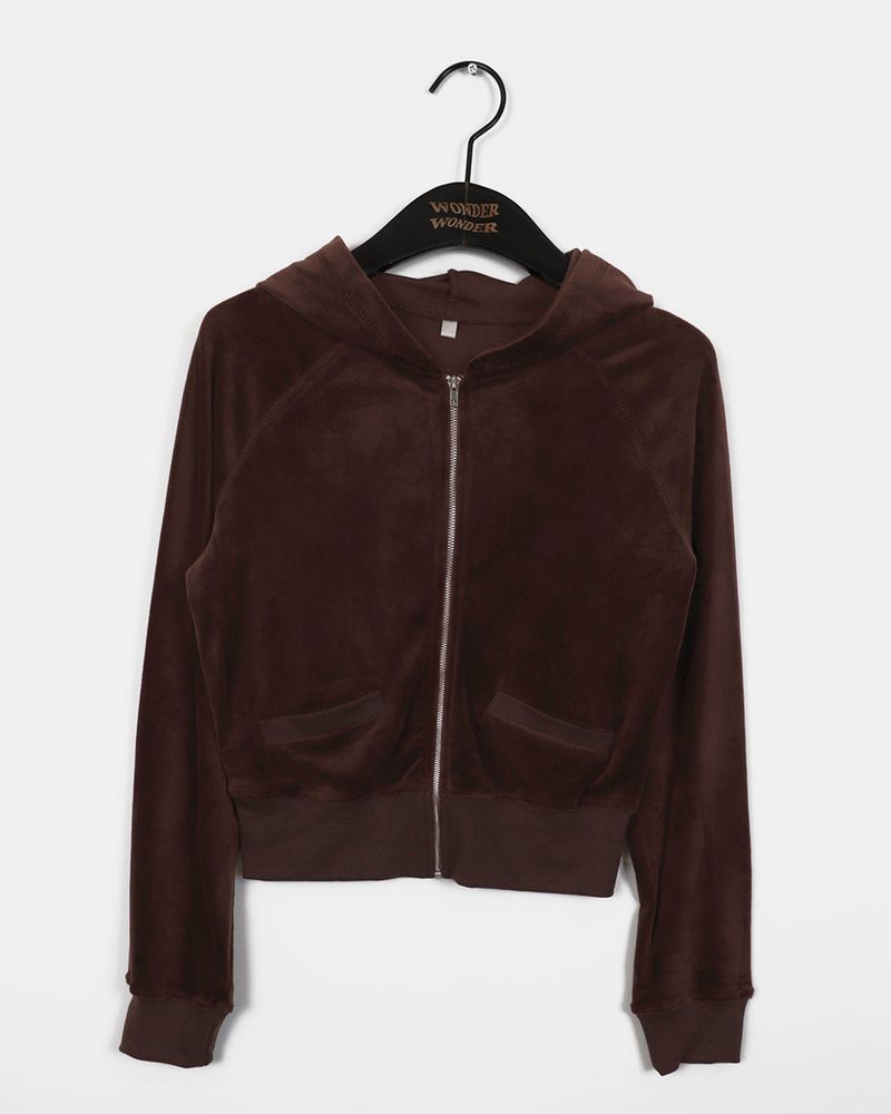Ziz Velvet Slim Fit Hoodie Zip-Up