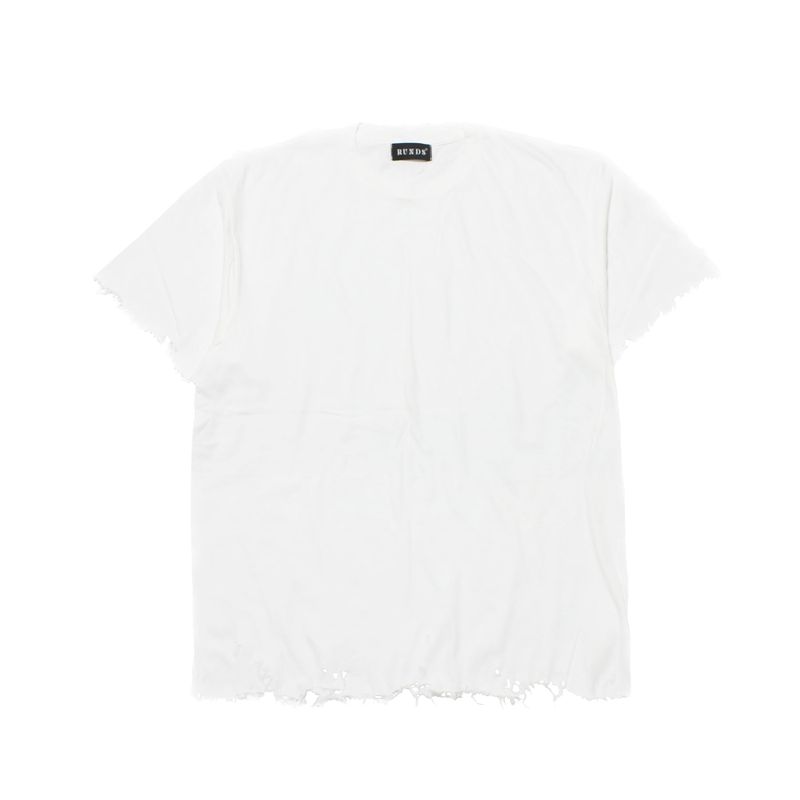 RUNDS(ランド)の「damage cutting t-shirt (white)(Tops)」