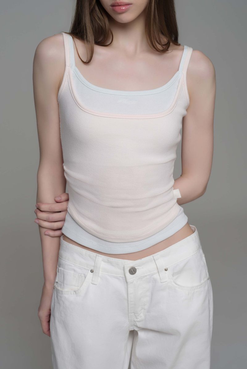 Doubles soft layered camisole top, Pink