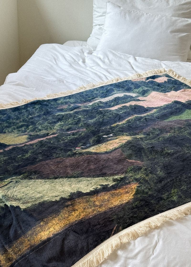 green village tassel blanket