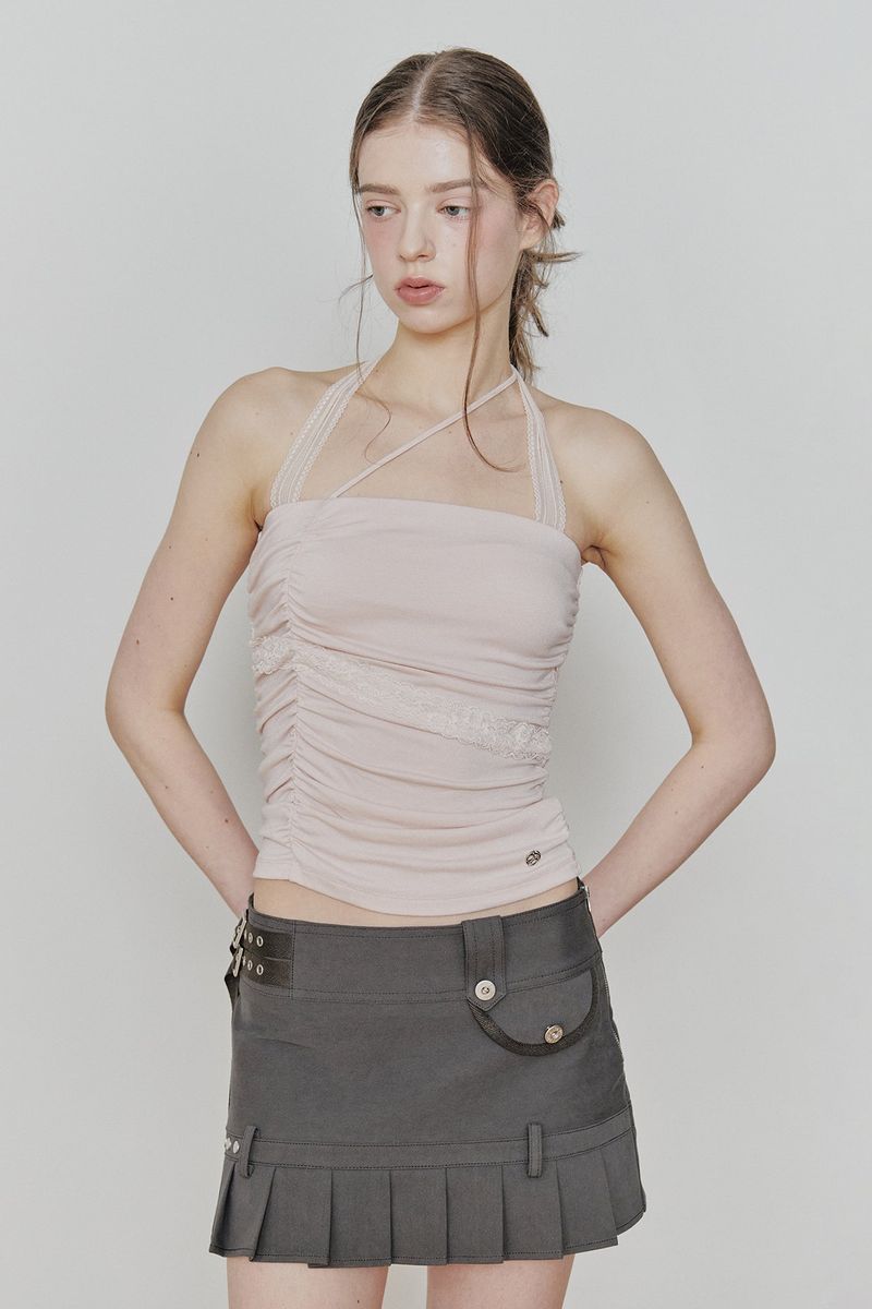 ANGEL SHIRRING TOP pink