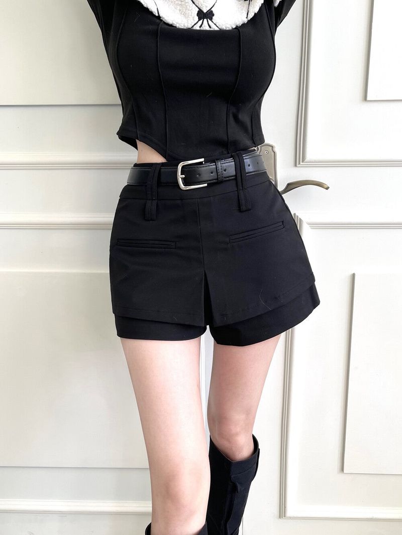 1111. Wrap slit belt mini sk (2color)