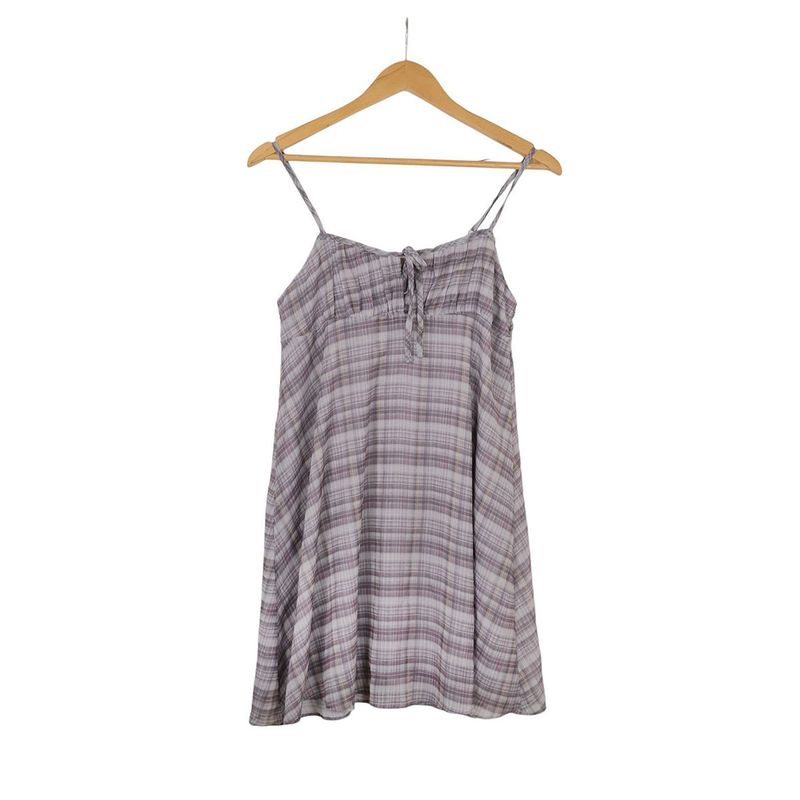 bead checkered dress