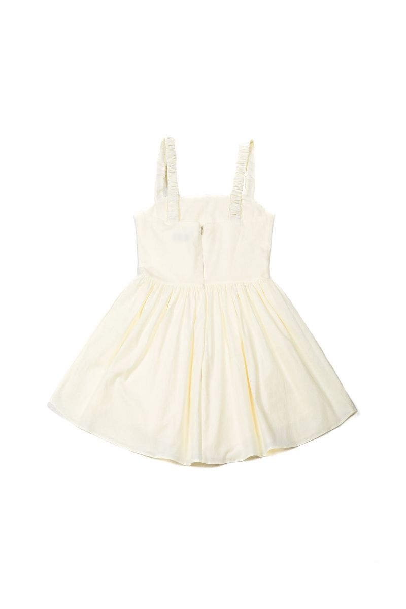 Merry Mini Shirring Dress [Ivory]