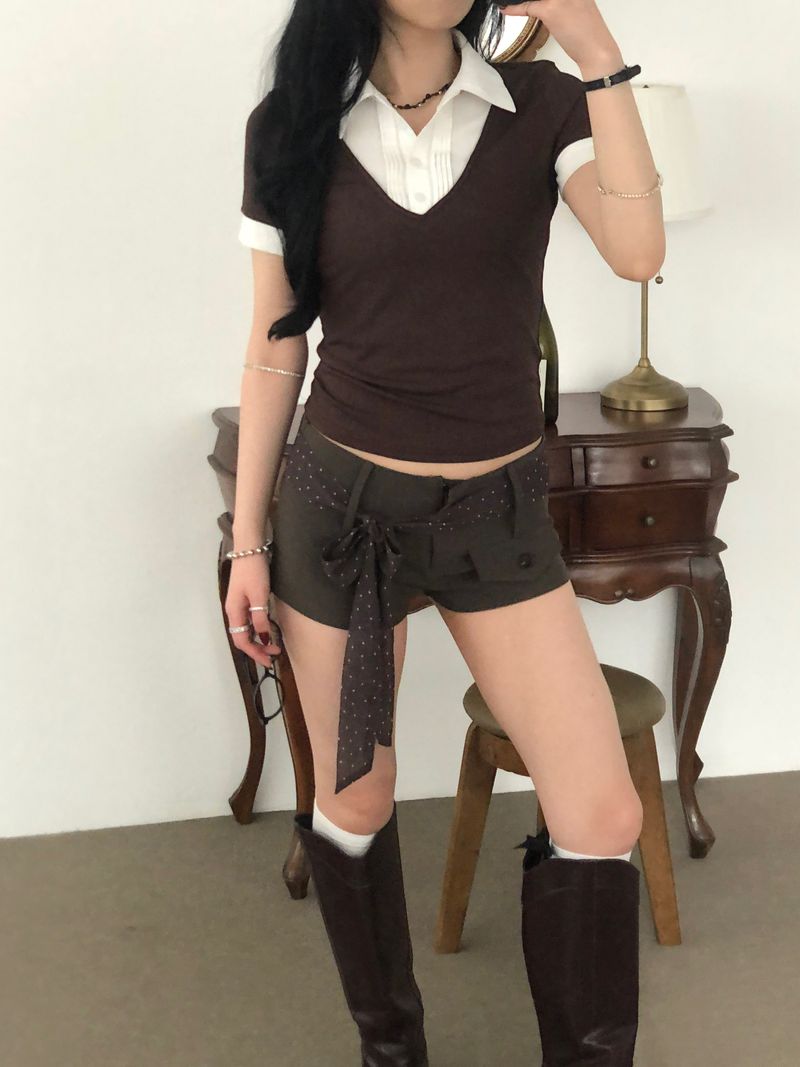 Dot Scarf Set Pants
