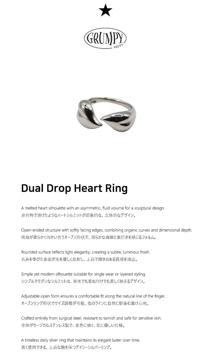 Dual Drop Heart Ring