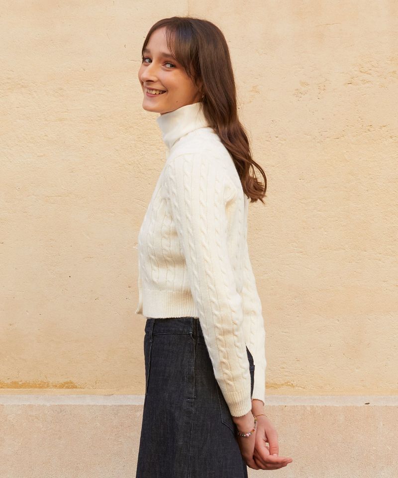 RCH crop knit cardigan ivory