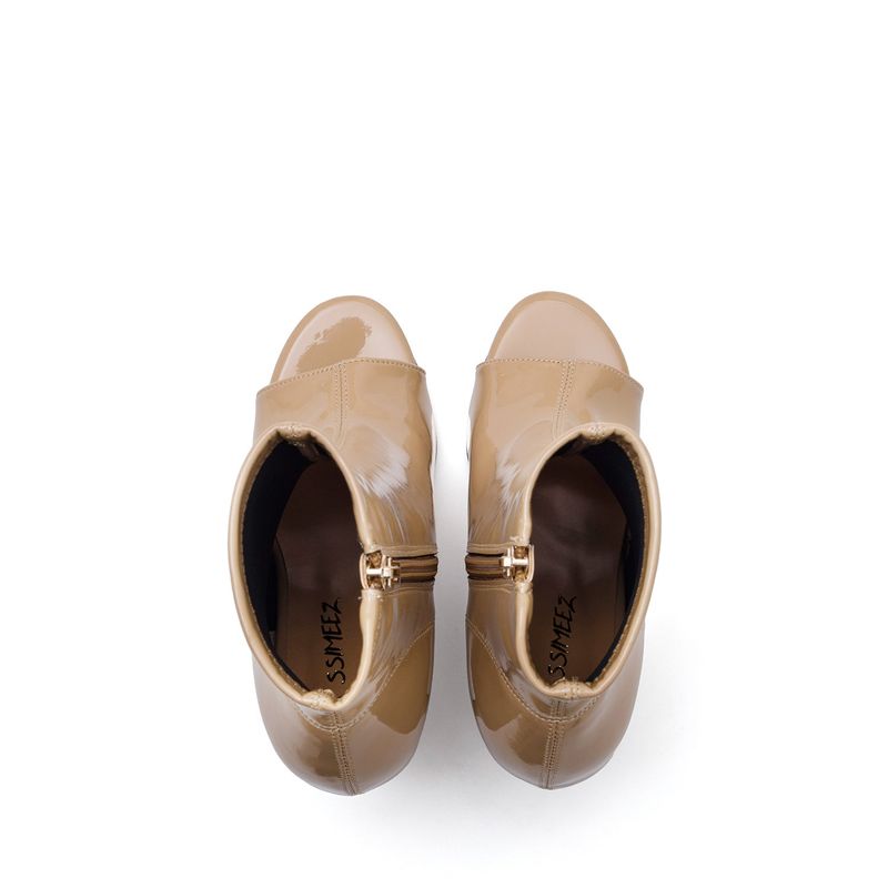 Open Toe Slim Ankle Heel(Beige)