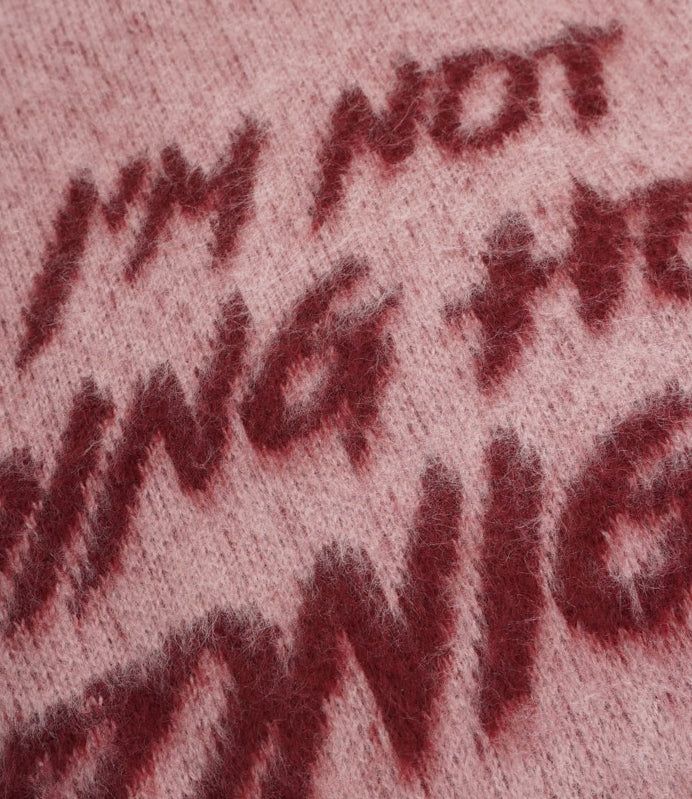 Lettering brush over knit