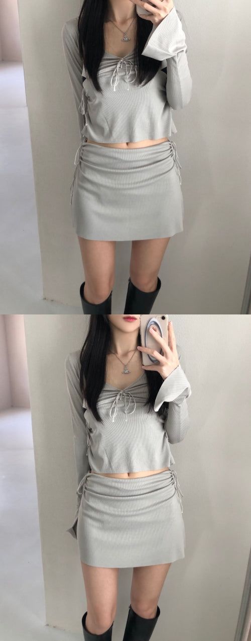 Perry Strap Shirring T (2color)