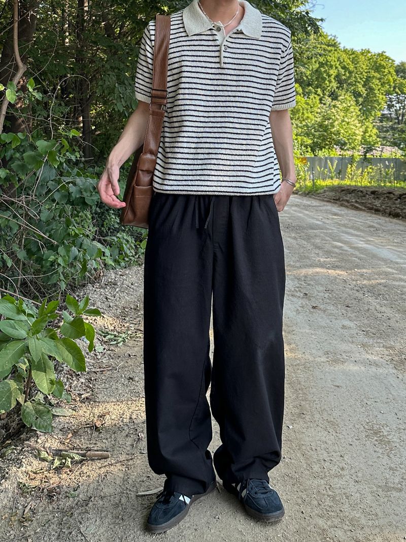 [Premium] Dail boucle stripe collar knit