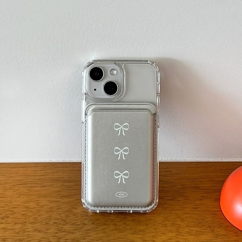Ribbon MagSafe Silver Card Wallet (single product)