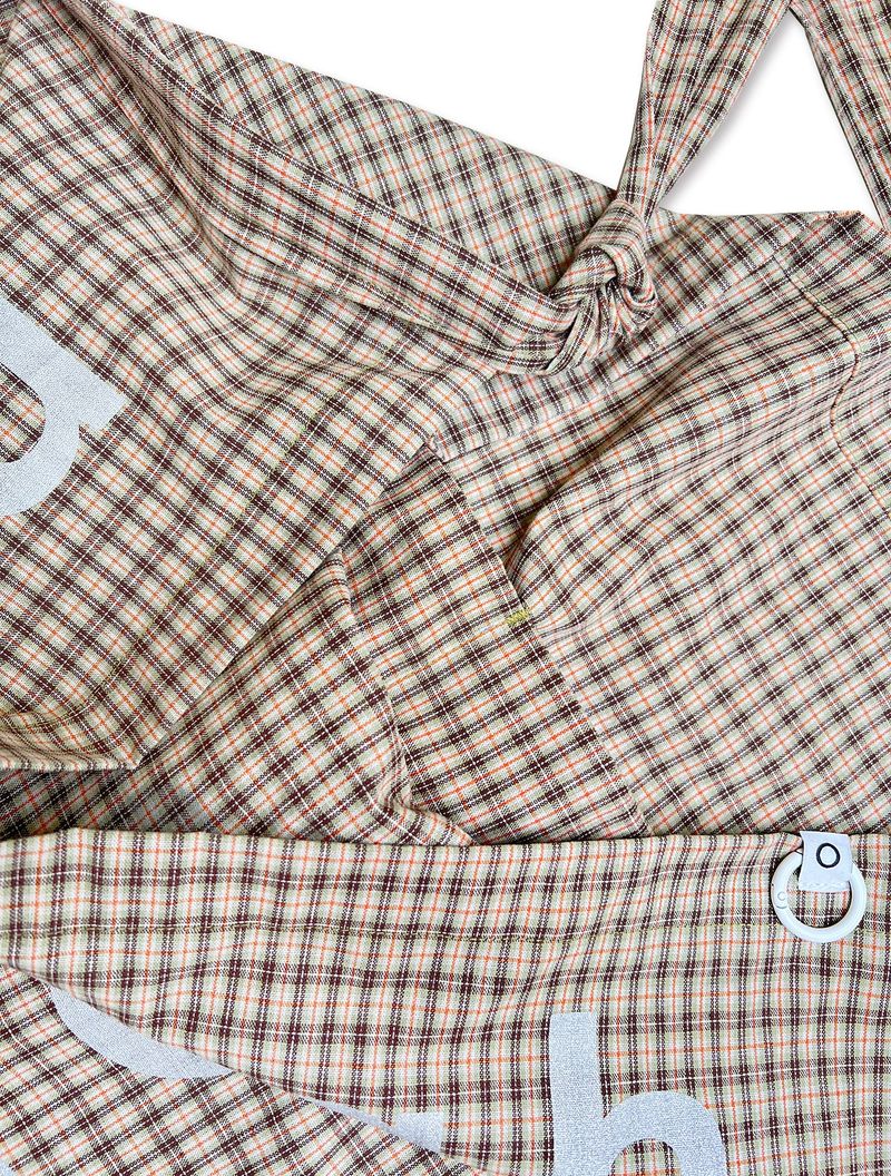000Design Cotton Check Tie Bag / Olive