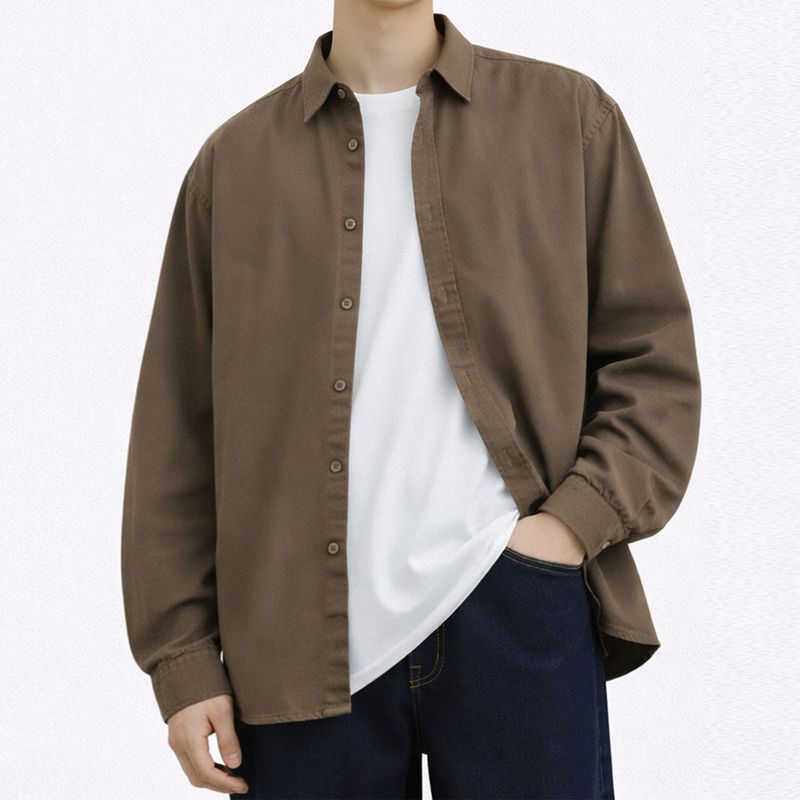 NTET(エヌティーイーティー)の「Pigment Soft Shirt (brown)(Tops)」