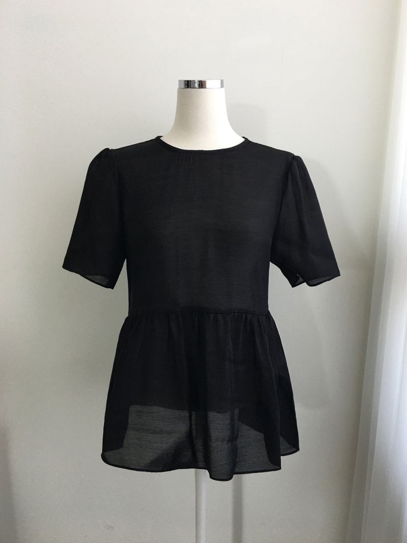 Sheer back ribbon blouse