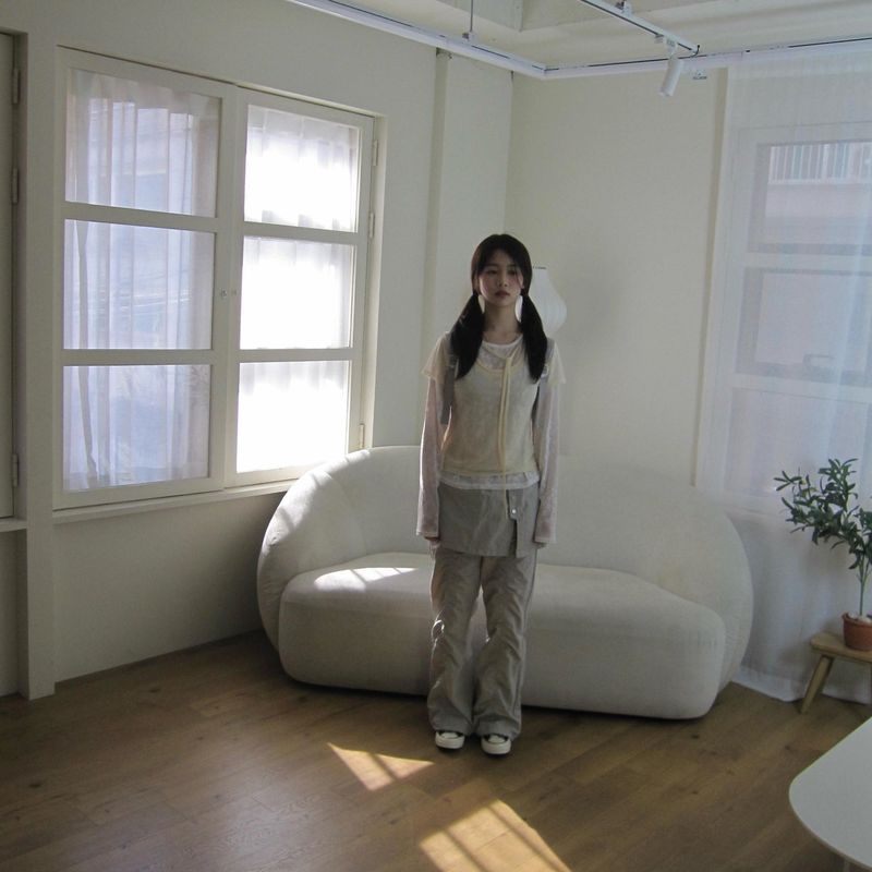 Shirred Skirt Pants