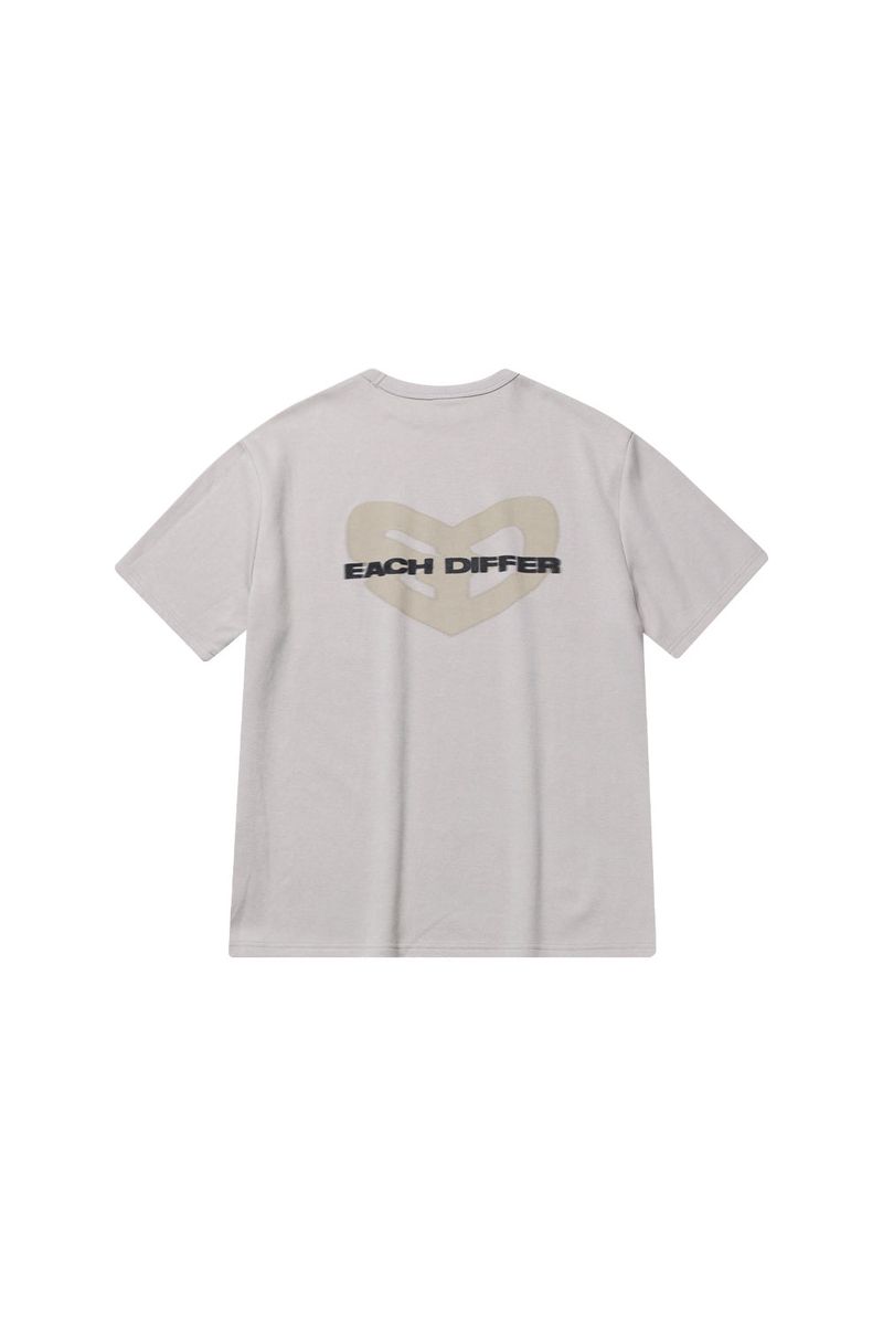 BLUR HEART T-SHIRTS_BEIGE
