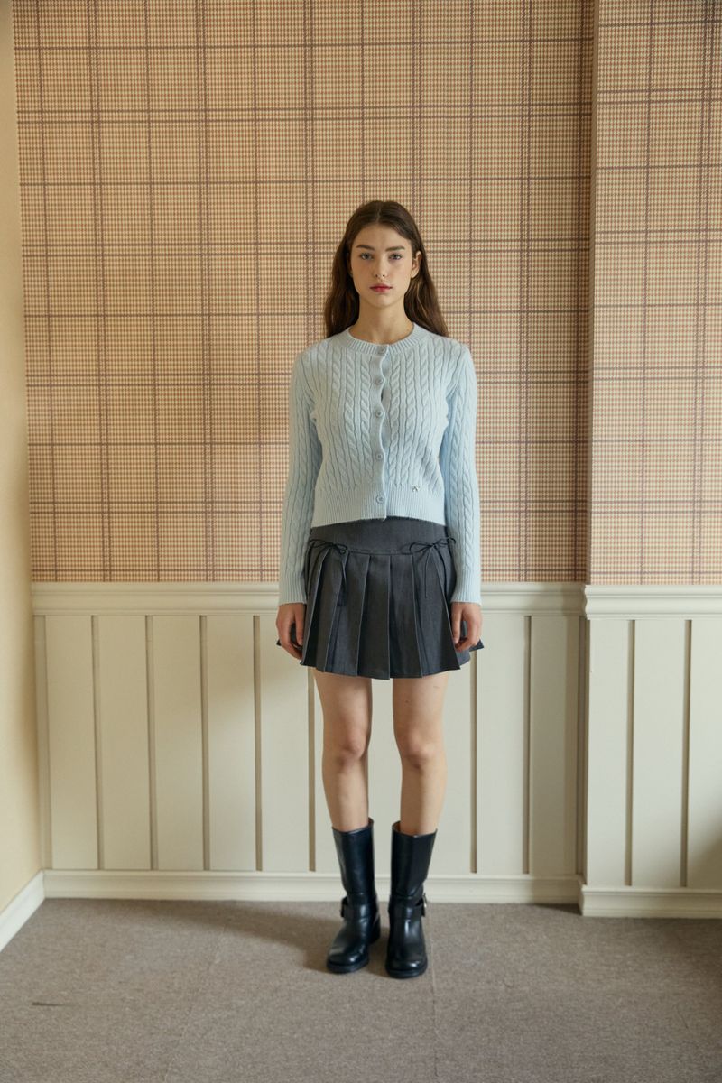 RIBBON PLEATS SKIRT (2 COLORS)