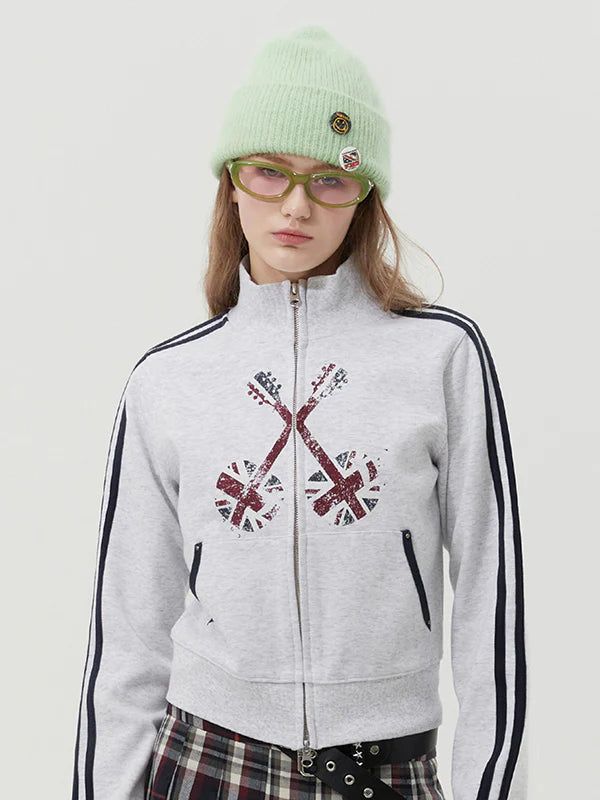 KIRSH（キルシー）の「UNION JACK JERSEY ZIP UP - GRAY （Tops）」
