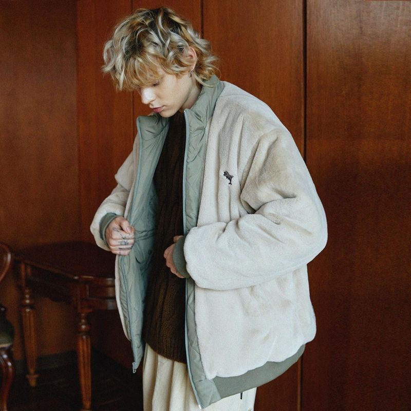Reversible quilting fur jacket