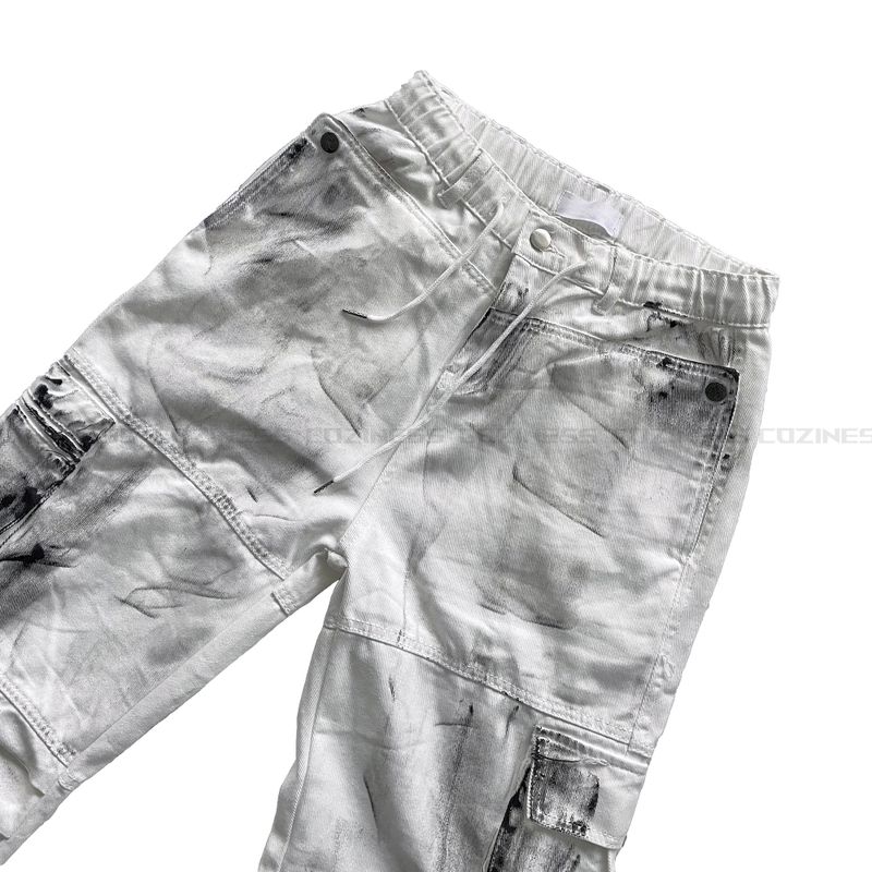 DV Dirty Parasuit White Cargo Pants