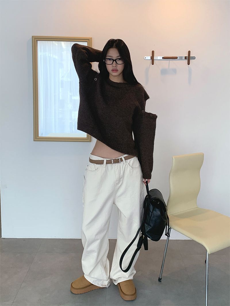 KATE OPENED BUTTON KNIT (2C)