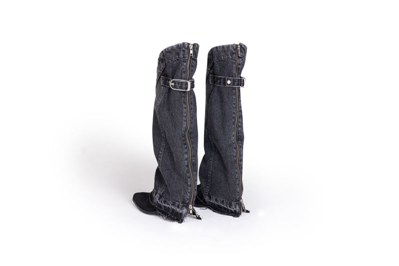 DENIM LEG WARMER (BLACK)
