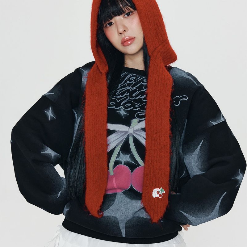 KIRSH（キルシー）の「KIRSH X PYITU チェリーグラフィックスウェット【ブラック】（トップス）」