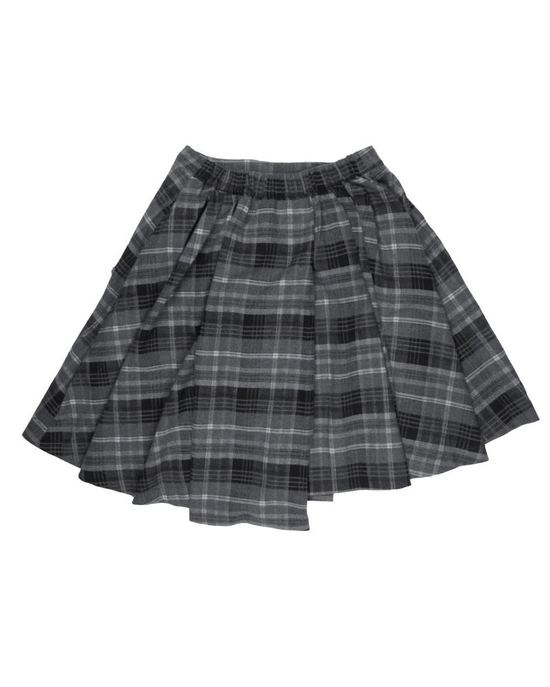 CHECK WRAP MIDI SKIRT
