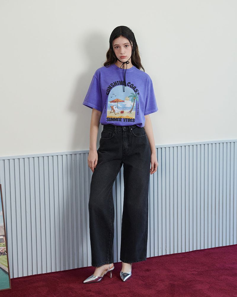 【MADE】SUNSHINE GHOST PRINT T-SHIRT [PURPLE]