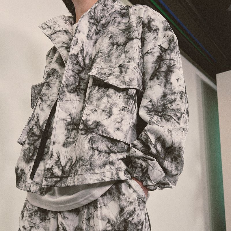 tie-dye crop jacket_white