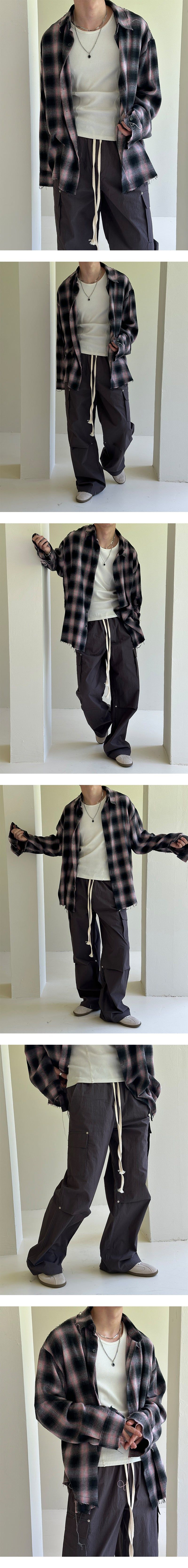 [UNISEX] Flap string cargo banding pants (2color)