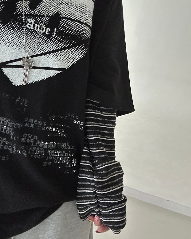 ST Short-Sleeved Layered Sweatshirt