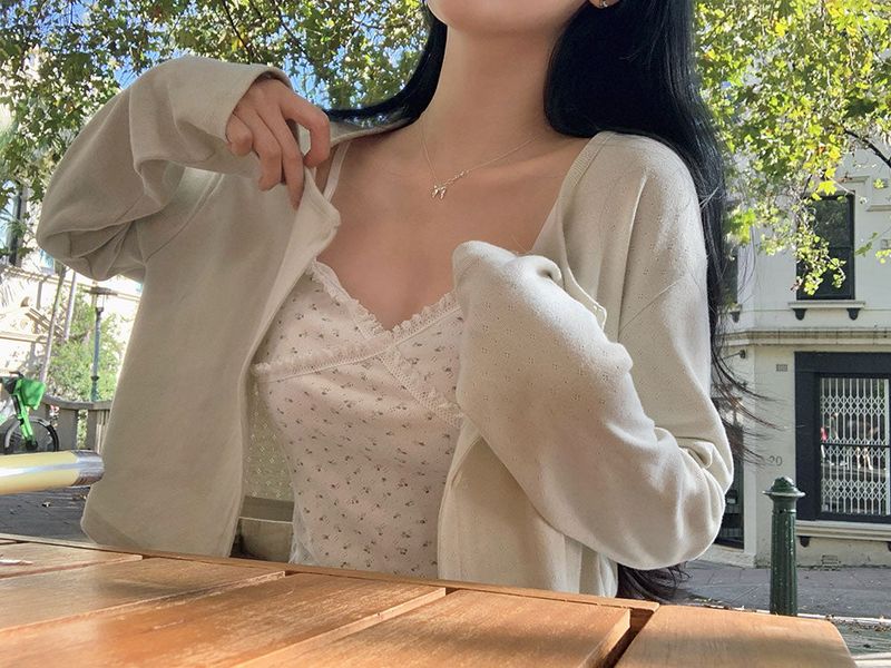 [BELLIDE MADE] FLOWER PATTERN LACE sleeveless camisole