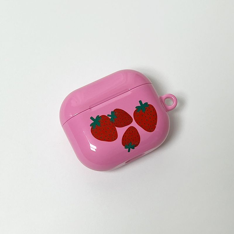strawberry glossy airpods case(pink)