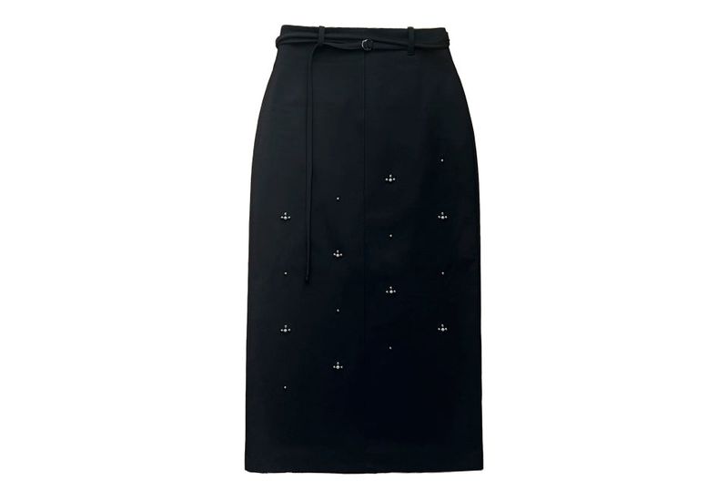 STUDS MAXI SKIRT [BLACK]