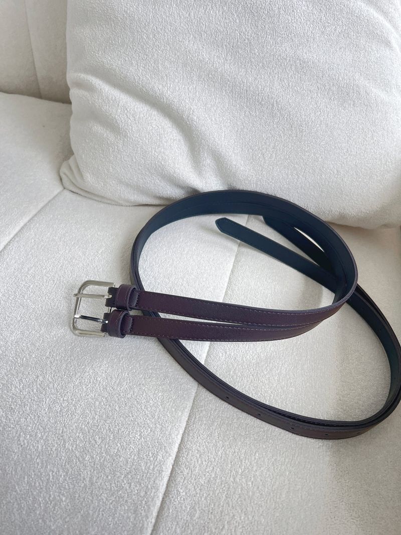 Dual Frame Double Line Leather Belt
