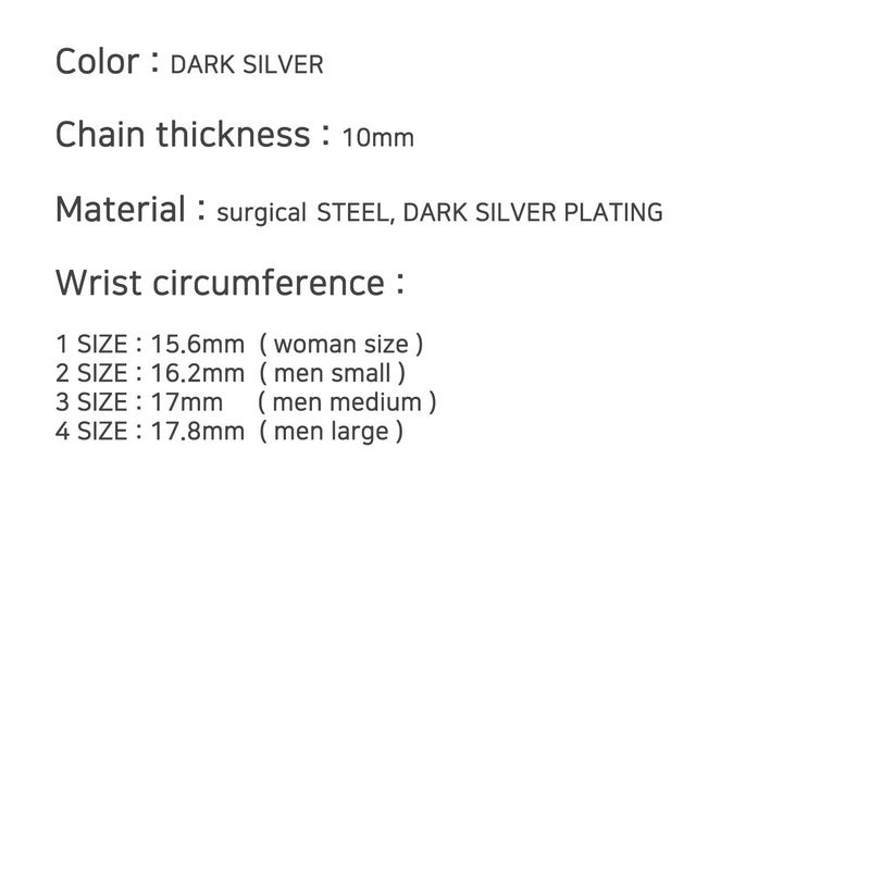 [BLESSEDBULLET]10mm thron link bracelet_vintage silver