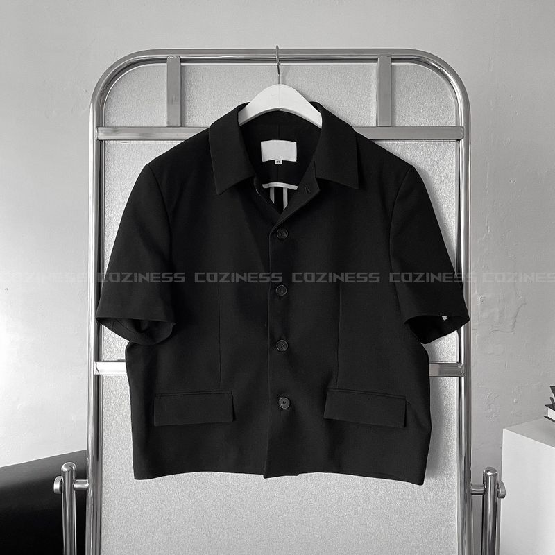 CR Clock Stan Collar Half Crop Jacket (2 colors)