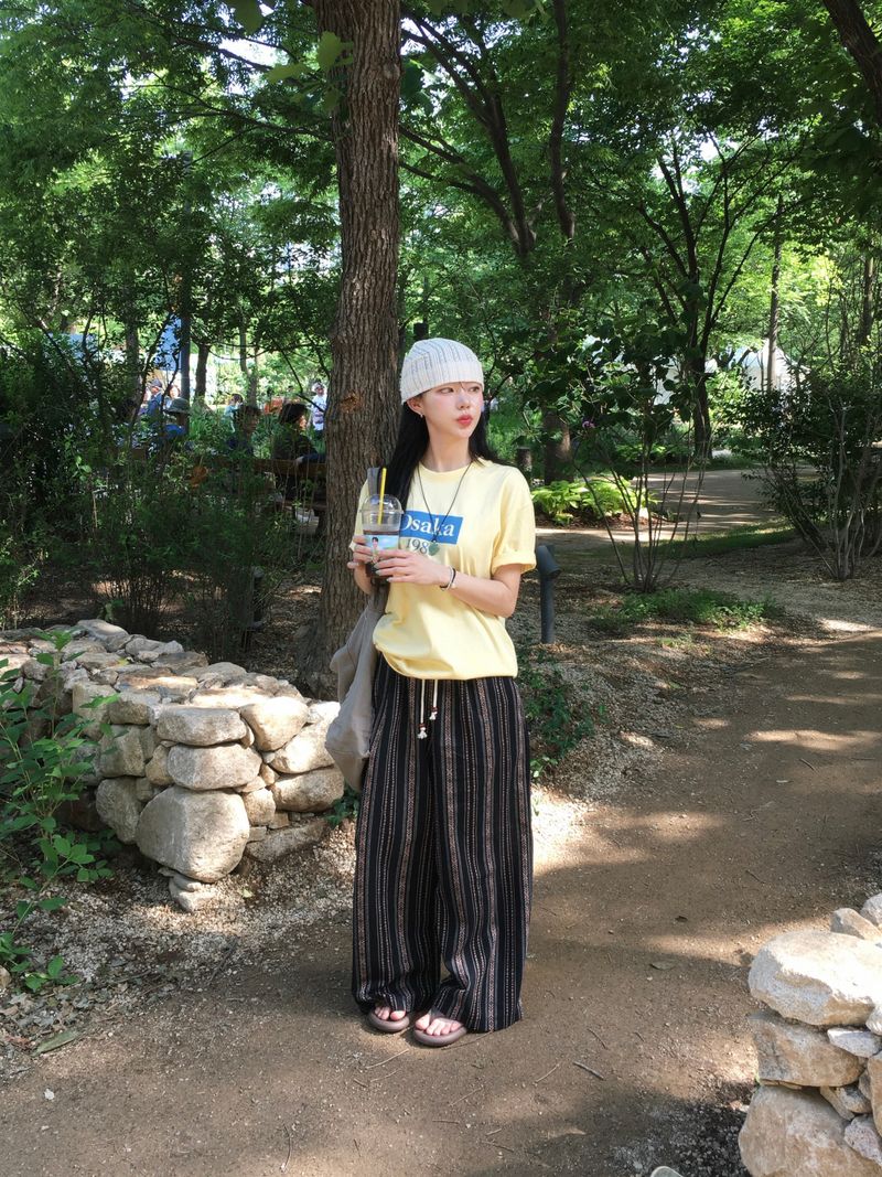 Inca Ethnic Striped Elastic Pants (2c)