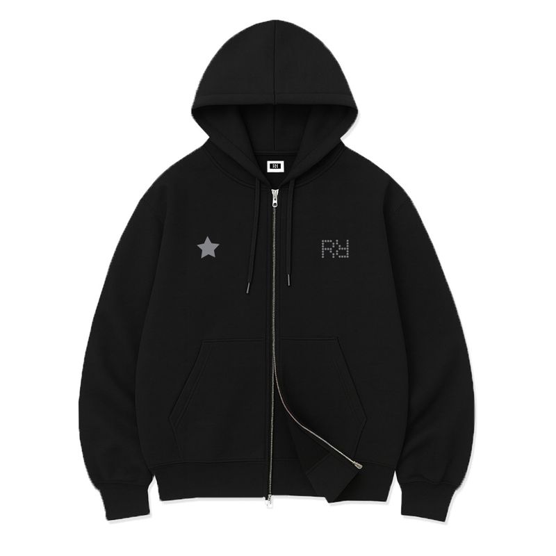 STAR GRID POINT OVER FIT 2-WAY ZIP-UP (2color)