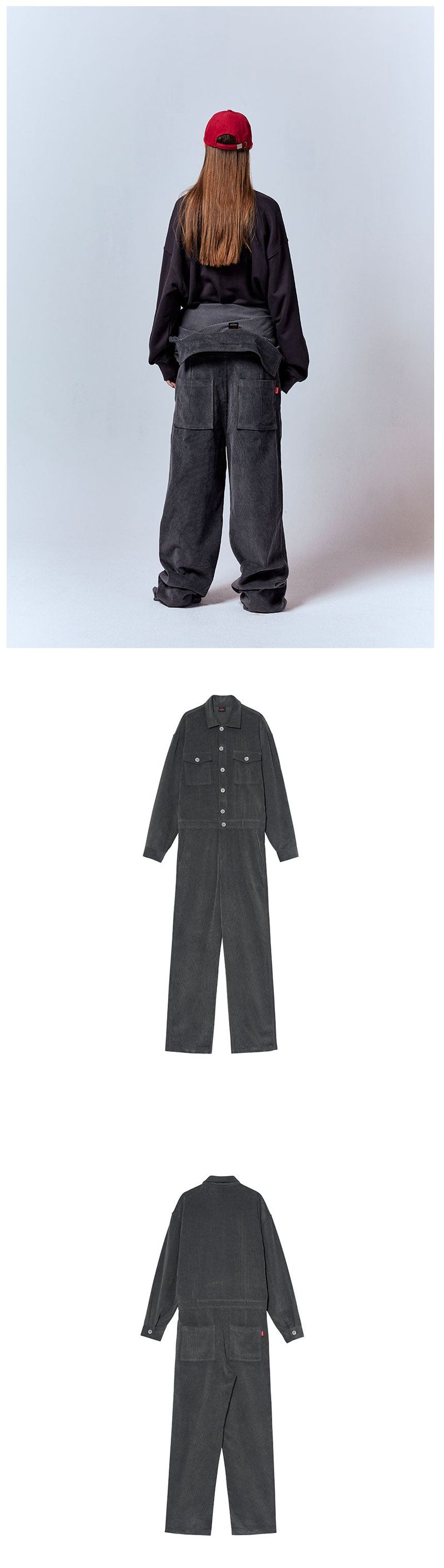 CASA CORDUROY JUMPSUIT [CHARCOAL]