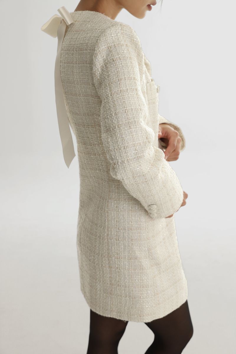 ribbon tweed dress