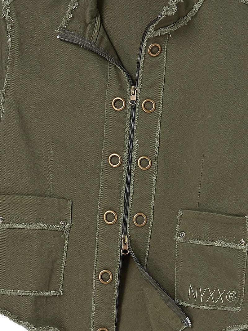 EYELET COTTON JACKET KHAKI