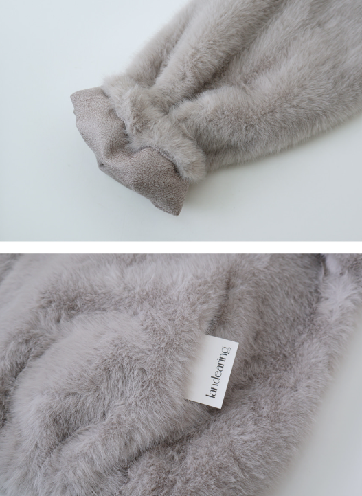 #Elegant Hairy Crop Zip-up Fur Jacket (2color)