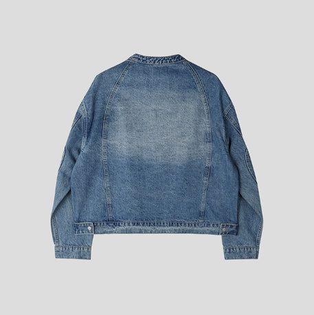Motorick cut-out patch biker denim jacket